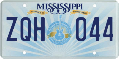 MS license plate ZQH044