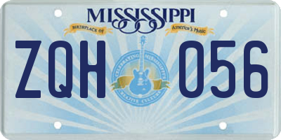 MS license plate ZQH056