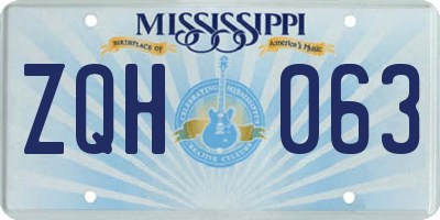 MS license plate ZQH063