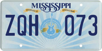 MS license plate ZQH073