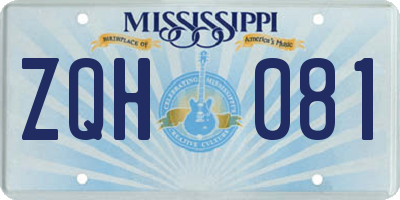 MS license plate ZQH081