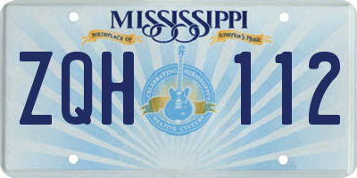 MS license plate ZQH112