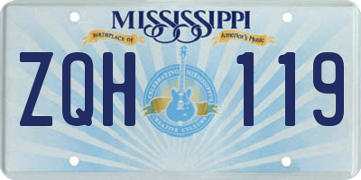 MS license plate ZQH119