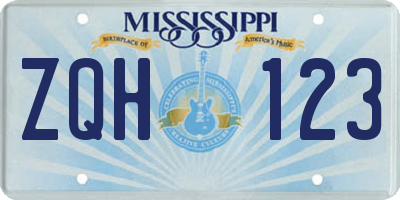 MS license plate ZQH123