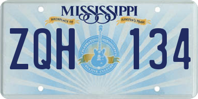 MS license plate ZQH134