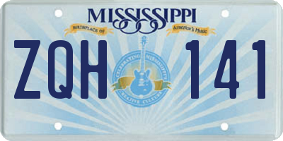 MS license plate ZQH141