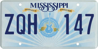 MS license plate ZQH147