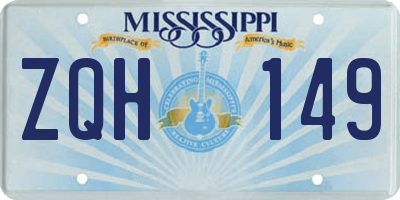 MS license plate ZQH149