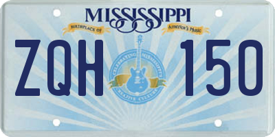 MS license plate ZQH150