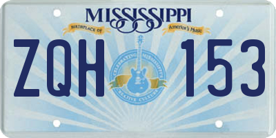 MS license plate ZQH153