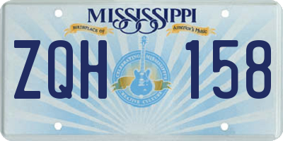 MS license plate ZQH158
