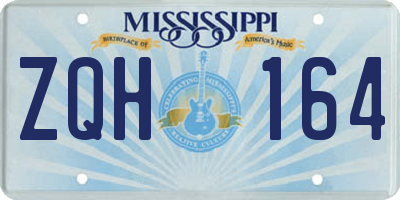 MS license plate ZQH164