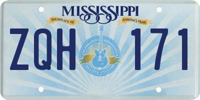 MS license plate ZQH171