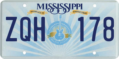 MS license plate ZQH178