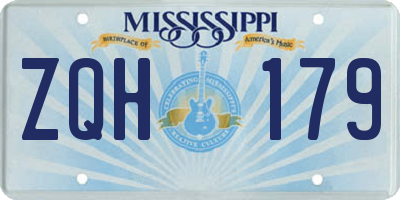 MS license plate ZQH179