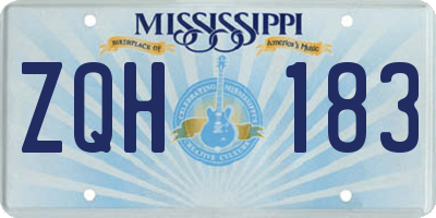 MS license plate ZQH183
