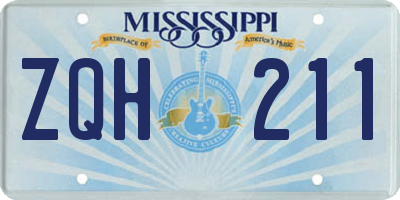 MS license plate ZQH211