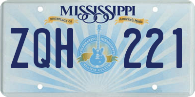 MS license plate ZQH221