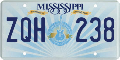 MS license plate ZQH238