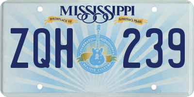 MS license plate ZQH239