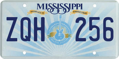 MS license plate ZQH256