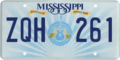 MS license plate ZQH261
