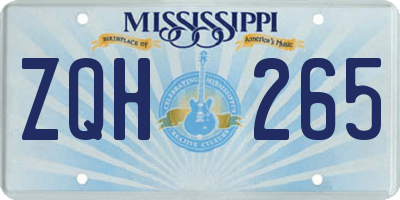 MS license plate ZQH265