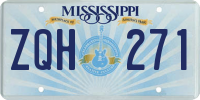 MS license plate ZQH271