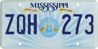 MS license plate ZQH273