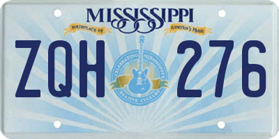 MS license plate ZQH276