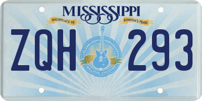 MS license plate ZQH293