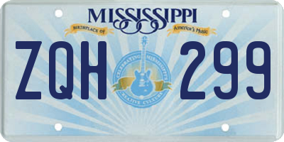 MS license plate ZQH299
