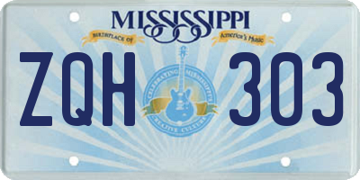 MS license plate ZQH303
