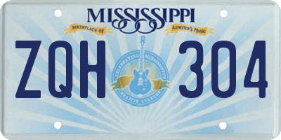 MS license plate ZQH304