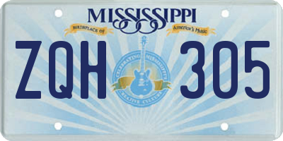 MS license plate ZQH305