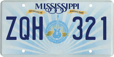 MS license plate ZQH321