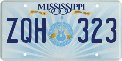 MS license plate ZQH323