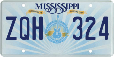 MS license plate ZQH324