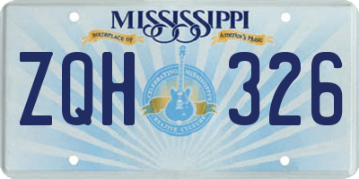 MS license plate ZQH326