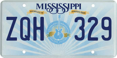 MS license plate ZQH329