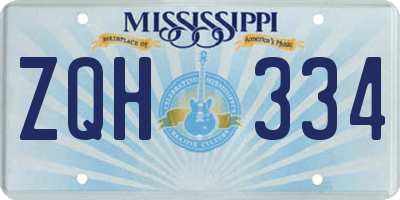 MS license plate ZQH334