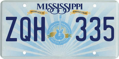 MS license plate ZQH335