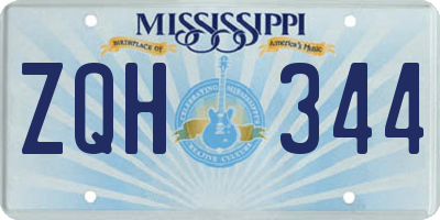 MS license plate ZQH344