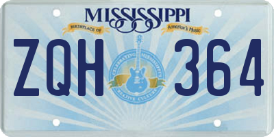 MS license plate ZQH364