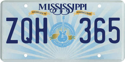MS license plate ZQH365
