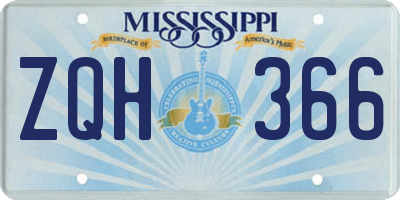 MS license plate ZQH366
