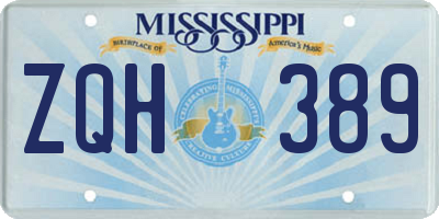 MS license plate ZQH389