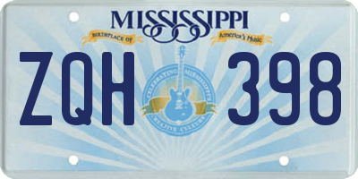 MS license plate ZQH398