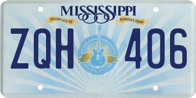 MS license plate ZQH406