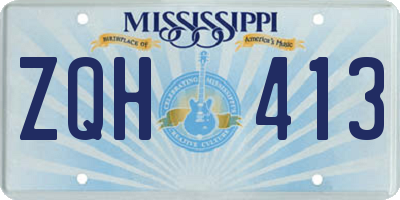 MS license plate ZQH413